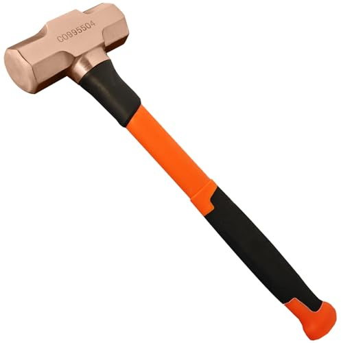 WEDO 1lb(450g) Copper Sledge Hammer, Spark-free Safety Sledge Hammer with Fiberglass Shaft,Length 310mm, Die-Forged,DIN Standard,BAM Standard