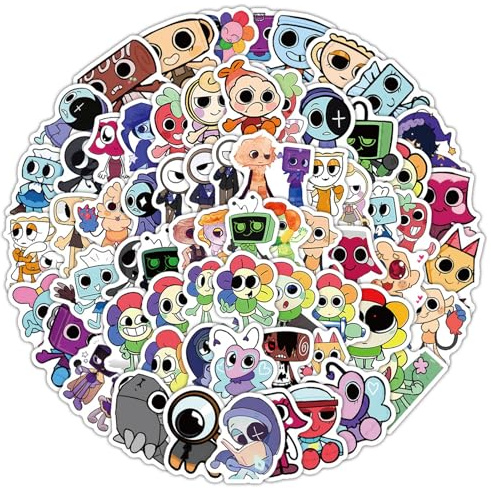 100 PCS Dandy's World Stickers Waterproof Vinyl Decals for Teens Adults Fun Game Stickers for Scrapbook Laptop Notebook Skateboard (Colour B)
