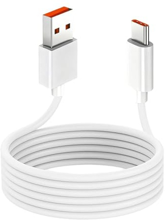 KRENIE USB C Cable Extra Long 10 m – USB A to USB C Charging Lead for Security Cameras Tablets Smartphones Controllers – Durable 32.8 ft Power Extension Cord (White)