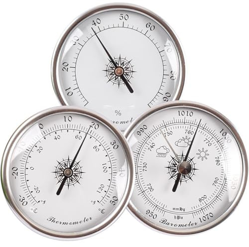 Barometer Thermometer Hygrometer,Three-in-one Analog Weather Station,Retro Style,Mechanical Dial-Style Barometers for The Home,Gift for Family or Friends,Indoor and Outdoor Home Decor