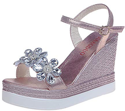 Cocila Sandalias De Verano Tacón Alto Para Mujer Casuales Plataforma Con Puntera Abierta Zapatos Heels Shoes Plataformas Ladies High Fashion Femeninas Sandalia Amarilla (Pink, 40) Caminar Fucsia