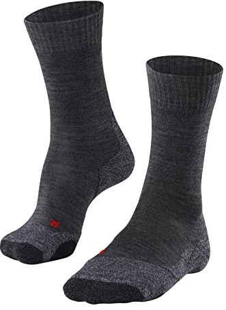 FALKE TK2 Explore W So laine fil fonctionnel 1 paire, Chaussettes de randonnée Femme, Gris Asphalt Melange 3180, 37-38