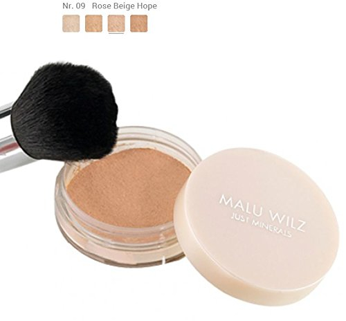 Malu Wilz Just Mineral Powder Foundation Nr.9 Rose Beige Hope 15g I Mineral Puder Makeup I Puder Foundation für strahlenden Teint, auch für sensible Haut