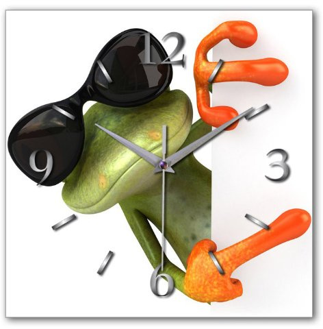 Kreative Feder Frosch Cool Designer Funk Wanduhr Funkuhr modernes Design * Made in Germany* WA081F