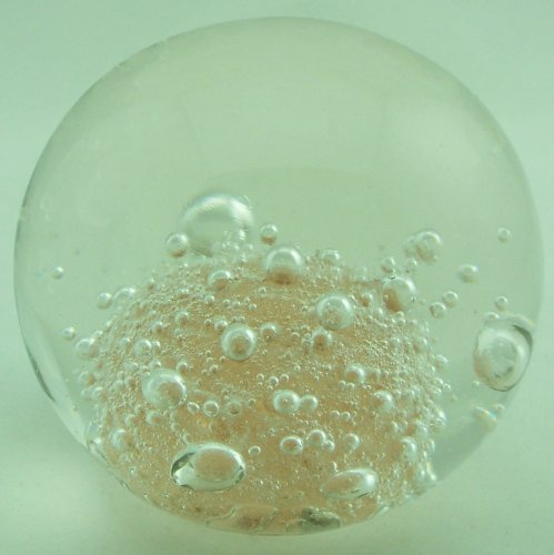 Ullmannglass Briefbeschwerer in Kugelform aus Bleikristall mit Blasen Motiv