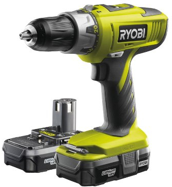 Ryobi LLCDI18022L drill Gris, Plata, Amarillo 1,93 kg - Taladro eléctrico (1,3 cm, 1,3 cm, 3,8 cm, 50 Nm, 400 RPM, 1550 RPM)