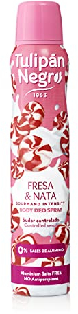 Tulipan noir, Déodorant spray Baiser fraise et crème, Transpiration contrôlée, 200 ml