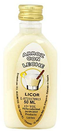 Lote de 25 Botellas de Licores Petaca  Sabores A Elegir. Regalos Originales. Complementos. Detalles para Bodas, Comuniones, Bautizos y Cumpleaños. CC (Arroz con Leche)