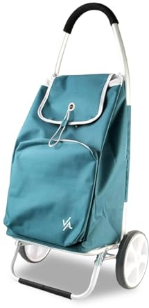 Amig - Carrello della spesa a 2 ruote - Borsa regolabile - Alluminio leggero - Carico massimo 15 kg - Capacità 50 l - Dimensioni: 95 x 45,5 x 12 cm - Colore: Verde