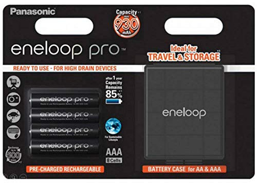 Panasonic BK-4HCDEC4BE eneloop Pro HR03 Box Micro (AAA)-Akku NiMH 900 mAh 1.2V 4St, Schwarz