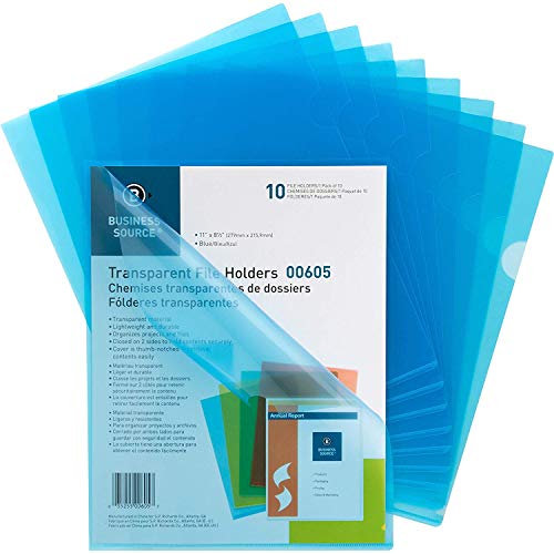 Business Source Transparente Poly-Aktenhalter, 4 Stück