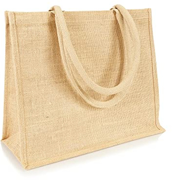 Jute statt Plastik Original | Jutetasche medium Jutebeutel Einkaufstasche Handtasche | Fair & Nachhaltig | Shopping Einkauf | JB1415M | 3er-Set