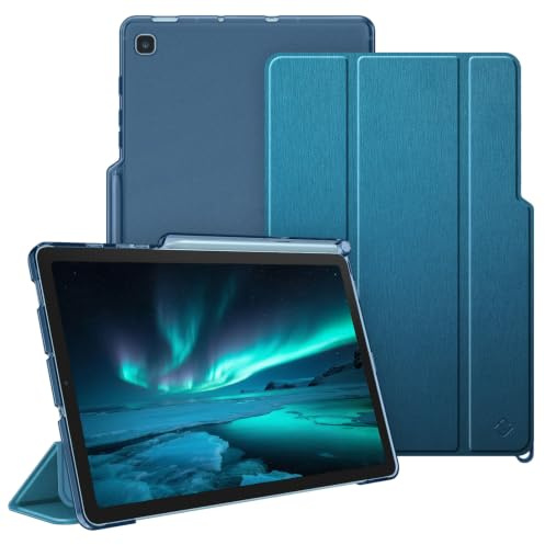 FINTIE SlimShell Case for Samsung Galaxy Tab S6 Lite 10.4 2024/2022/ 2020 | Lightweight Stand Translucent Frosted Back Cover with S Pen Holder, Auto Wake/Sleep, Midnight Blue