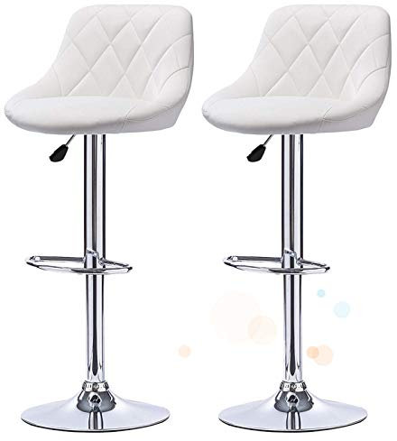 Yizhe Barhocker (2er-Set) Barstuhl mit Lehne stylischer Tresenhocker höhenverstellbar 53-73cm Drehstuhl 361 Grad Bezug aus Kunstleder Barstühle,Bürohocker,Küchenhocker,Bistrohocker