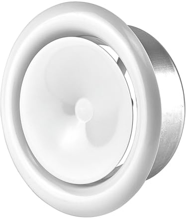 Disc Valve 125 mm Anemostat Round White - in Mettal