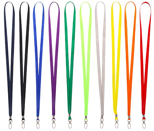 Popuppe 10 Stücke Schlüsselbänder Umhängebänder Nylon Lanyards Schönes Umhängeband Bunt Schlüsselband mit Drehbarem Metallclip für Ausweise