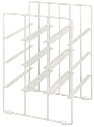 blomus Weinflaschenregal PILARE | Flaschenregal aus pulverbeschichtetem Stahl | Für 9 Flaschen | Farbe Moonbeam