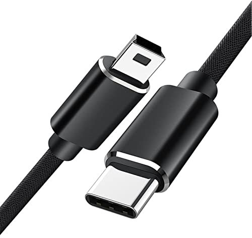 Mini USB to USB C Cable, Type C to Mini B High Speed Adapter Converter Cable Cord Compatible with MacBook Air/iPad Pro/iMac Pro/Lenovo Yoga/HP Dell XPS/Chromebook/Digital Camera (1m)