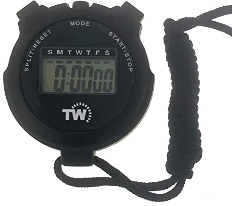 Digital Stopwatch Timer Lap Split Sports Stopwatch with Clock