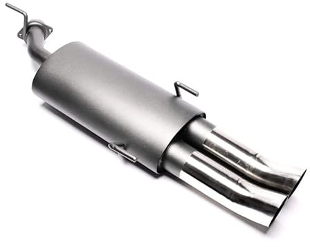 Sportendschalldämpfer DTM Sportauspuff Endschalldämpfer Stahl 2x76mm hoch rund scharf mit ABE für B CC Typ J96 - Eintragungsfrei - 1034181