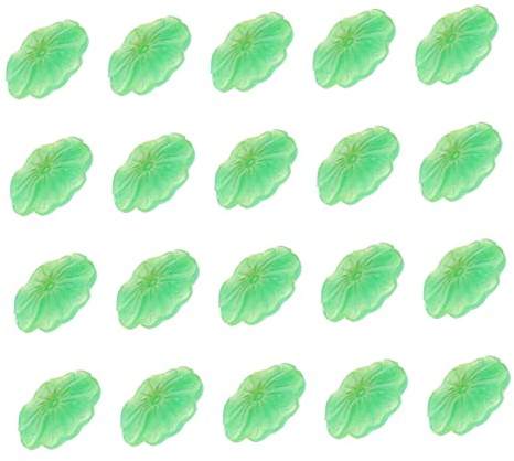Hohopeti 20Pcs Resin Lotus Leaf Ornaments Miniature Lily Pads for Fish Tank Garden Desktop Decoration Pet Climbing Box Accessories