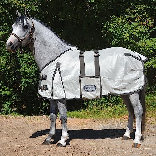 Country Pride Miniature Horse Fly Sheet, Lightweight Breathable Mesh, Fleece Wither Protection, Shoulder Gussets, Belly Guard, Tail Cover, Adjustable Double Buckle Front (Large)