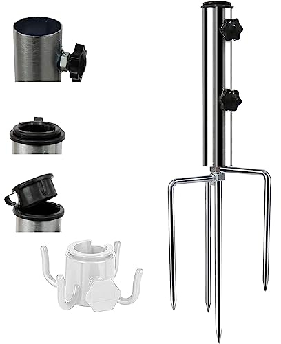 Homefantasy L'ancrage au Sol Mesure 46cm de Long,et Le diamètre de l'ouverture du Tube est de 3.6 cm,Support Pied de Parasol Amovible en métal，Support de Parasol avec Ancrage au Sol