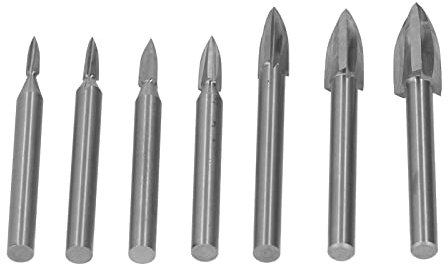 Broca para grabado en madera, juego de fresas de carburo de 7 piezas, herramienta de tallado de acero de alta velocidad con vástago de 6 mm para carpintería, perforación, tallado de metal, grabado