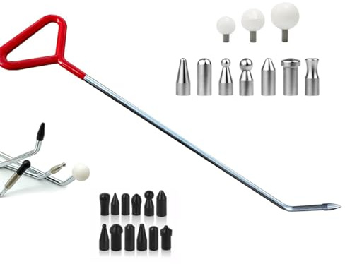 LadyRosian Paintless Dent Repair Kits Dent Repair Rods Stainless Steel Tools with Accessory for Car Auto Body Dents Hail Damage Removal Set