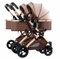 Twins Carriage Doppel-Kinderwagen für Neugeborene, Doppel-Kinderwagen für Säuglinge und Kleinkinder, kann sitzen, liegen, abnehmbarer Kinderwagen, Kinderwagen mit Moskitonetz (Farb