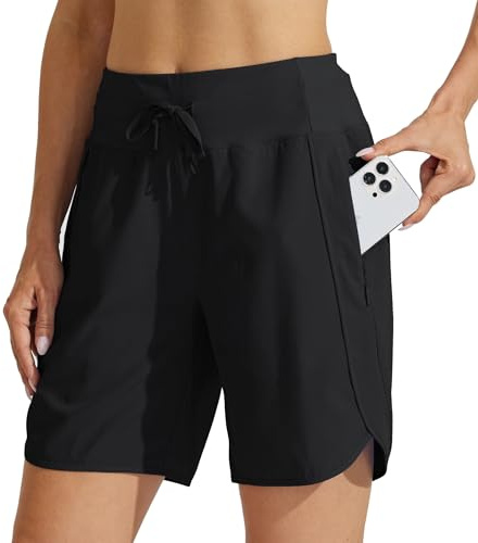 WILLIT Damen Shorts Sporthose Kurz High Waist Laufhose Sommer Laufshorts Schnelltrocknend Wanderhose Kurze Hose Sport Fitness Running mit Taschen 7