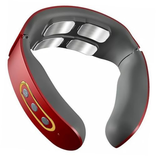 Intelligentes Nackenmassagegerät 1 Satz Abs mit 4 Massageköpfen | Rot, Stretchbares Elastisches Armdesign, Synchron für Nacken und Schultern