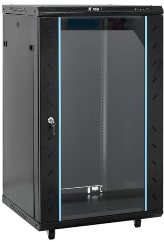 vidaXL Coffret de réseau 18U 19 IP20 Noir 60x60x100 cm, Coffret de réseau sur Pied, Armoire de données, Support de réseau