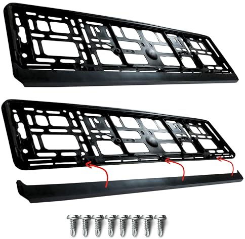 DEZENTOFIX® Kennzeichenhalter - Einfache Montage & Fester Halt - Nummernschildhalterung Auto - Kennzeichenhalterung - Kennzeichenhalter Rahmenlos - Universal Passform (520mm) - Mit Leiste