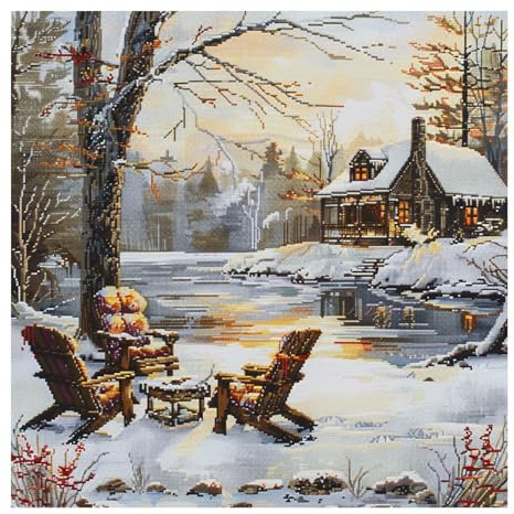 cukol cukol Kreuzstich Set Vorgedruckt Erwachsene, Stickbilder 40x40 cm