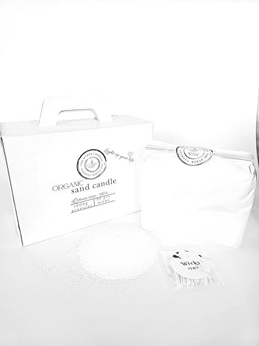 The Other Candles Natürlicher Kerzensand Set 1kg Mit Docht - 25 Stück Wachsperlen Perlmutt-Kerze Pulver-Wachs-Set Wachsgranulat