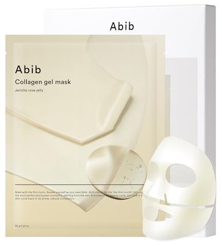 Abib Mascarilla De Gel De Colágeno Jericho Rose Jelly (Nutritiva) I Mascarilla Facial De Hidrogel De Ácido Hialurónico, Refrescante Y Nutritiva, 4 Láminas Para El Cuidado De La Piel