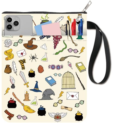 CRASPIRE Fundas para Libros con Elementos Mágicos Funda Protectora de Bolsillo Tela Lavable Cremallera Y Adicional Amantes los Regalos Compañeros