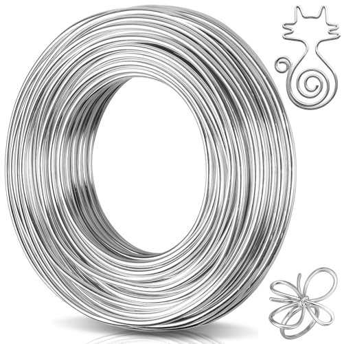 Caianwin 9 Gauge Aluminum Craft Wire 32 Feet, 3mm Bendable Metal Wires 10M Thick Armature Wires for Sculpting, Modelling, Floral Making, Dolls DIY, Jewelry Making, Wire Weaving and Wrapping