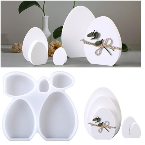 Silikonformen Gießformen Ostern, 5er DIY Ei Silikonform Gießformen Silikon Frühling für DIY Ostern Osterdeko
