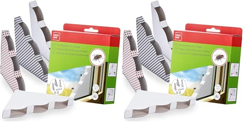 SWISSINNO Fenster-Fliegenfalle im dekorativen Design - Hygienisch, ungiftig + sauber. Umweltfreundlich. Kinder- und Haustiersicher. Made in EU | 4X Fallen (Packung mit 2)