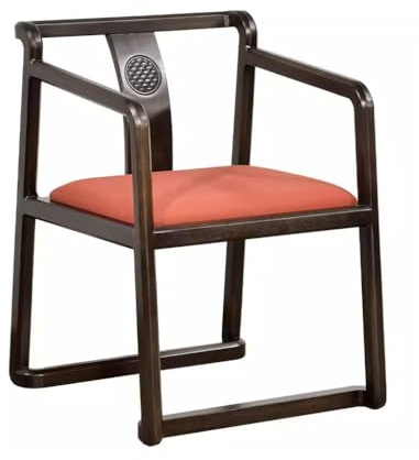 EINES Desk Chair Chinese Style Armchair Solid Wood Leisure Armchair Soft Seat Living Room Seat Club Hotel Gaming Chair