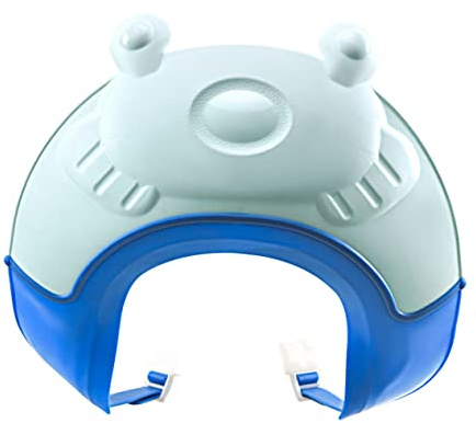 Babyhaar Waschschutz Blau für Kleinkinder mit Verstellbarem Gummizug | Kunststoff, , Schützt Augen und Ohren, für Babybadehauben und Duschhauben