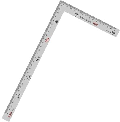 Righello angolare in acciaio inox L, righello a forma di 90 gradi, righello ad angolo retto, telaio da falegname, righello quadrato per la lavorazione del legno, strumento di misurazione per ingegneri