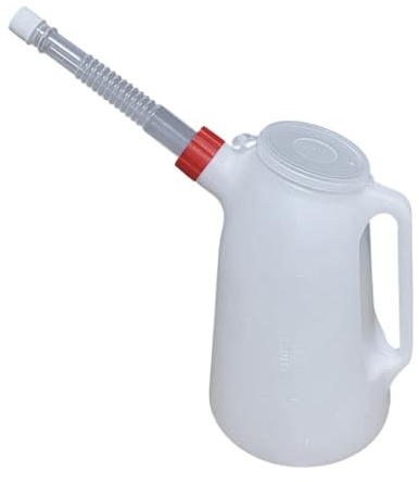 harayaa Jarra medidora de Aceite con Boquilla Larga, hermética, con Escala, dispensador de Aceite de Motor Resistente con Tapa para Taller de Motocicletas, 2l