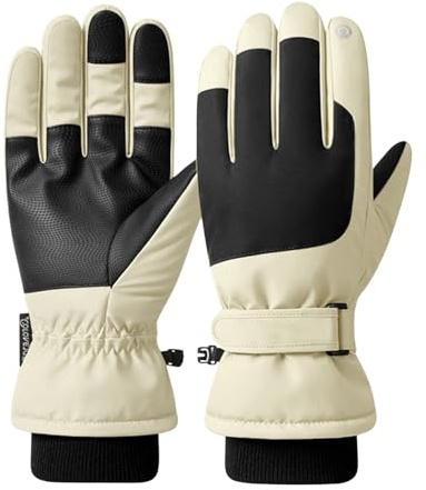 Winterhandschuhe Herren Damen Wasserdicht Warm - Thermo Winterhandschuhe Skifahren Fahrradhandschuhe Rennrad Skihandschuhe Radfahren Rutschfester Outdoor Frauen Handschuhe Männer Touchscreen-Funktion