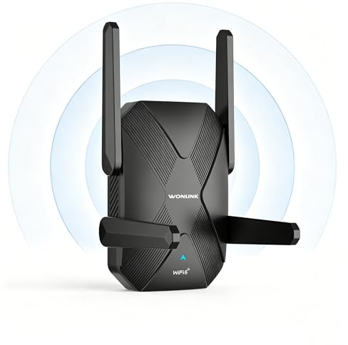 WONLINK AX1500 WiFi 6 WiFi Extender Booster WiFi Booster Ethernet Port | Dual Band WiFi Repeater Range Extender, 4*Antennas, Internet Booster, AP Mode, WPS, Works with Any WiFi Router, UK Plug