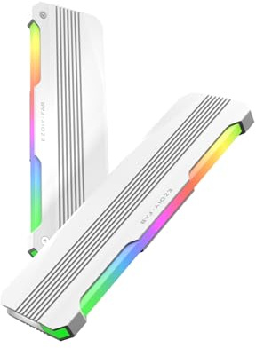 EZDIY-FAB RH01 ARGB Dissipatore di calore per RAM, diffusore di calore RGB per memoria per DDR5 DDR4, dissipatore di calore per RAM in alluminio con illuminazione ARGB 5 V a 3 pin, raffreddamento
