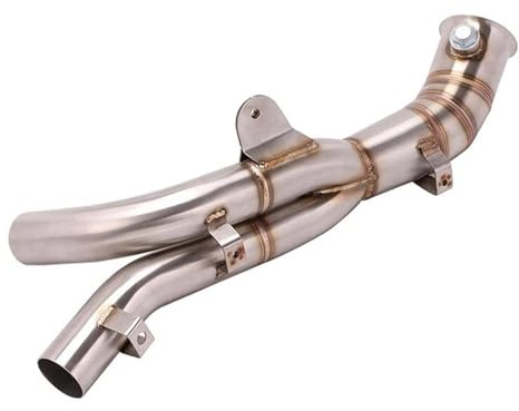 Generic Exhaust Pipe Silencer Motorcycle Exhaust Middle Pipe For YZF R1 YZFR1 YZF-R1 2009-2014 Escape System Slip On Mid Link Tube Connector Muffler Motorbike Connecting Tube