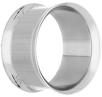 Treuheld® 10mm Ohr Flesh Tunnel in Silber - Chirurgenstahl 316L - dünn - Double Flared Ohrtunnel - Dünner Rand - hautfreundlich & antiallergen